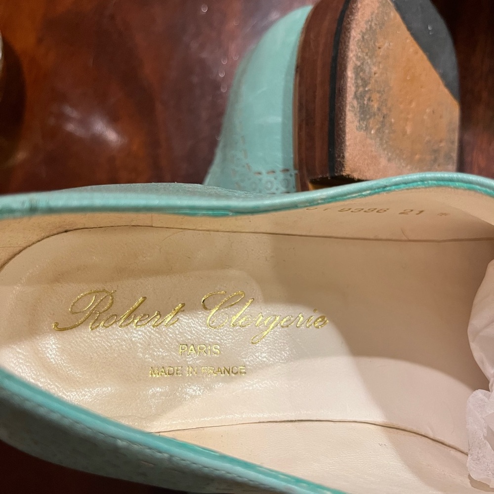 SALE! Robert Clergerie Women's JILIC Turquoise Leather Size 6 Designer Paris - Picture 6 of 10